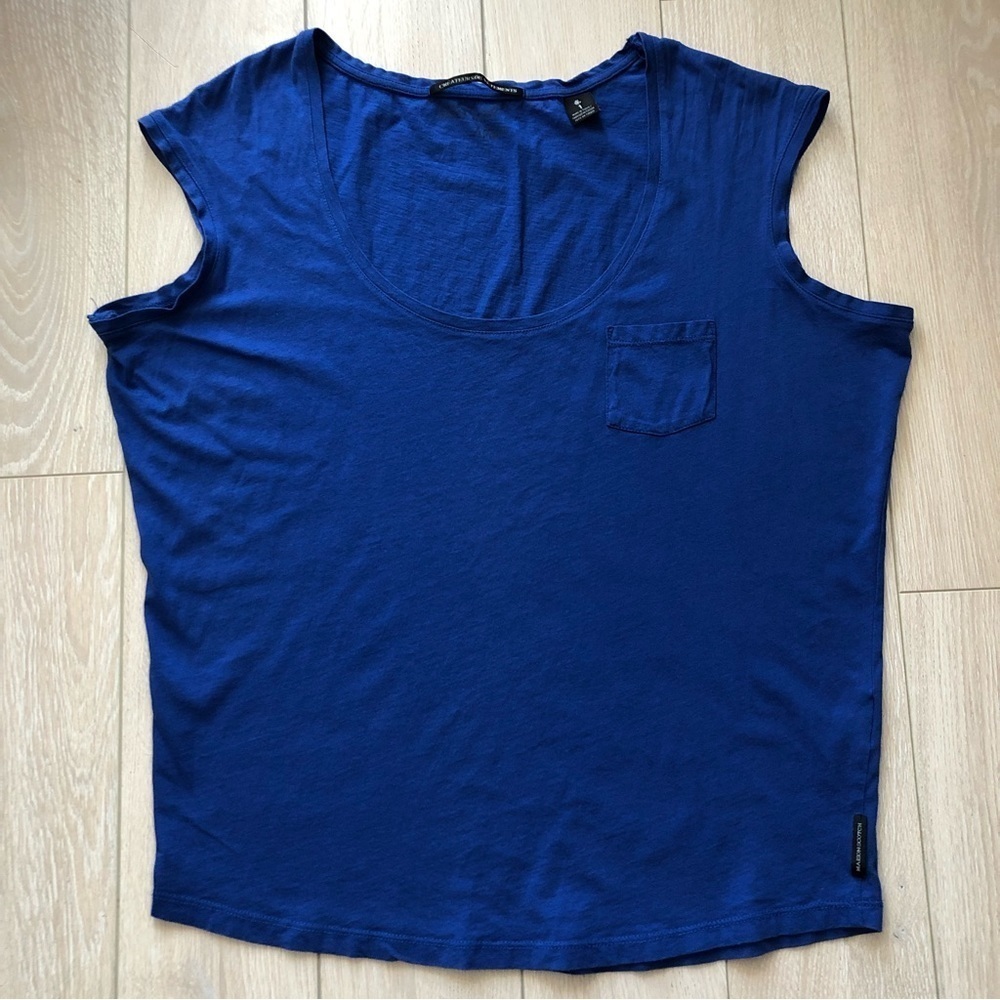Maison Scotch x Marie Blue Sleeveless T Shirt Createurs de Vetements